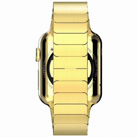 Curea iUni compatibila cu Apple Watch 1/2/3/4/5/6/7, 40mm, Link Bracelet, Otel Inoxidabil, Gold